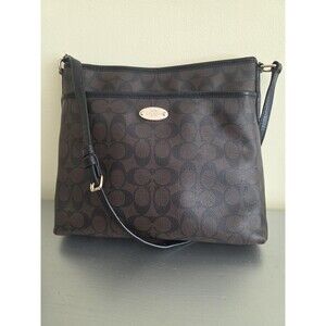 Coach File Bag Messenger Crossbody Signature Jacquard Purse w/ Pockets